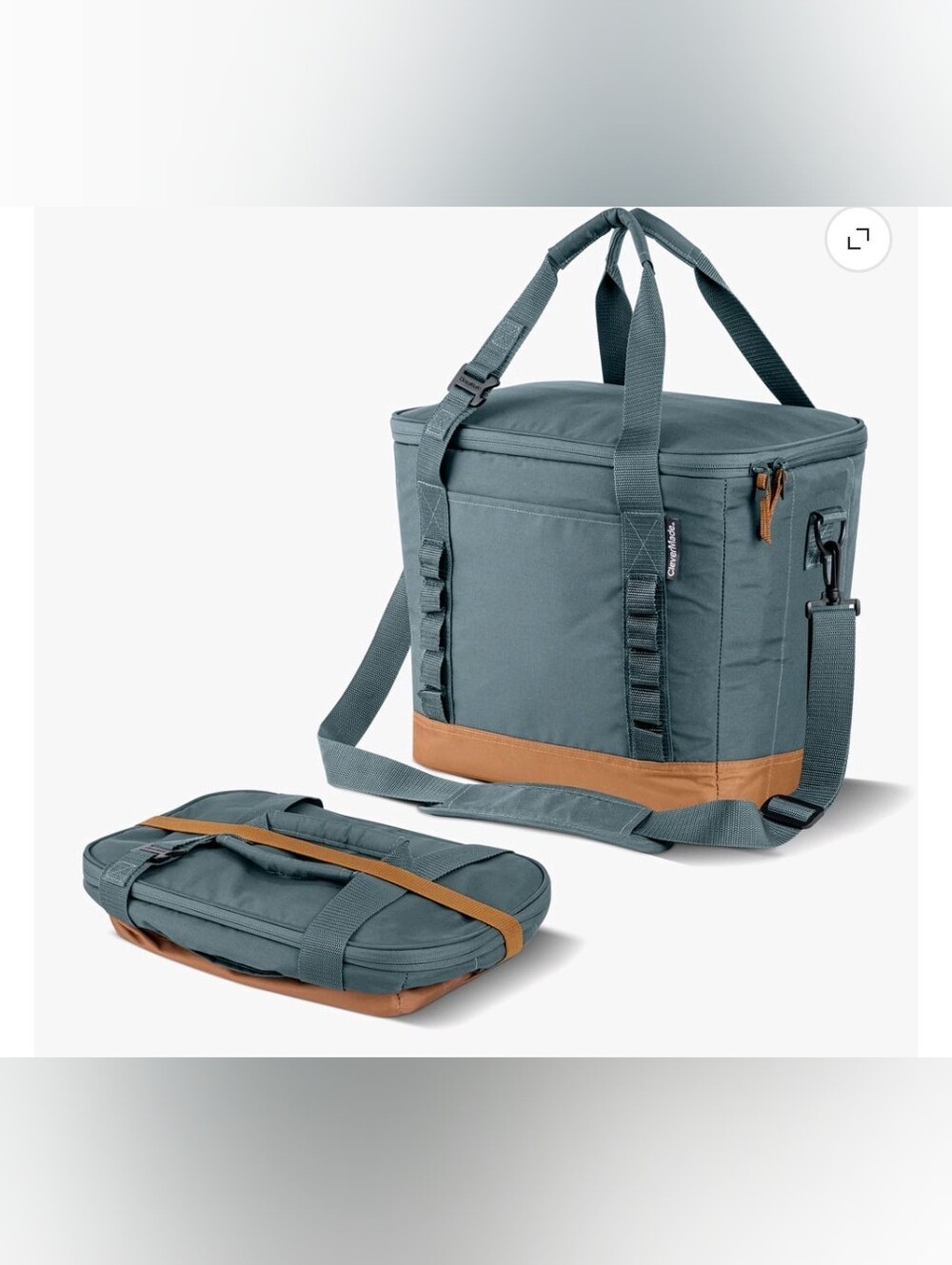 CleverMade Pacifica 30-Can Foldable Cooler Bag, Leakproof Insulated Soft Cooler,
